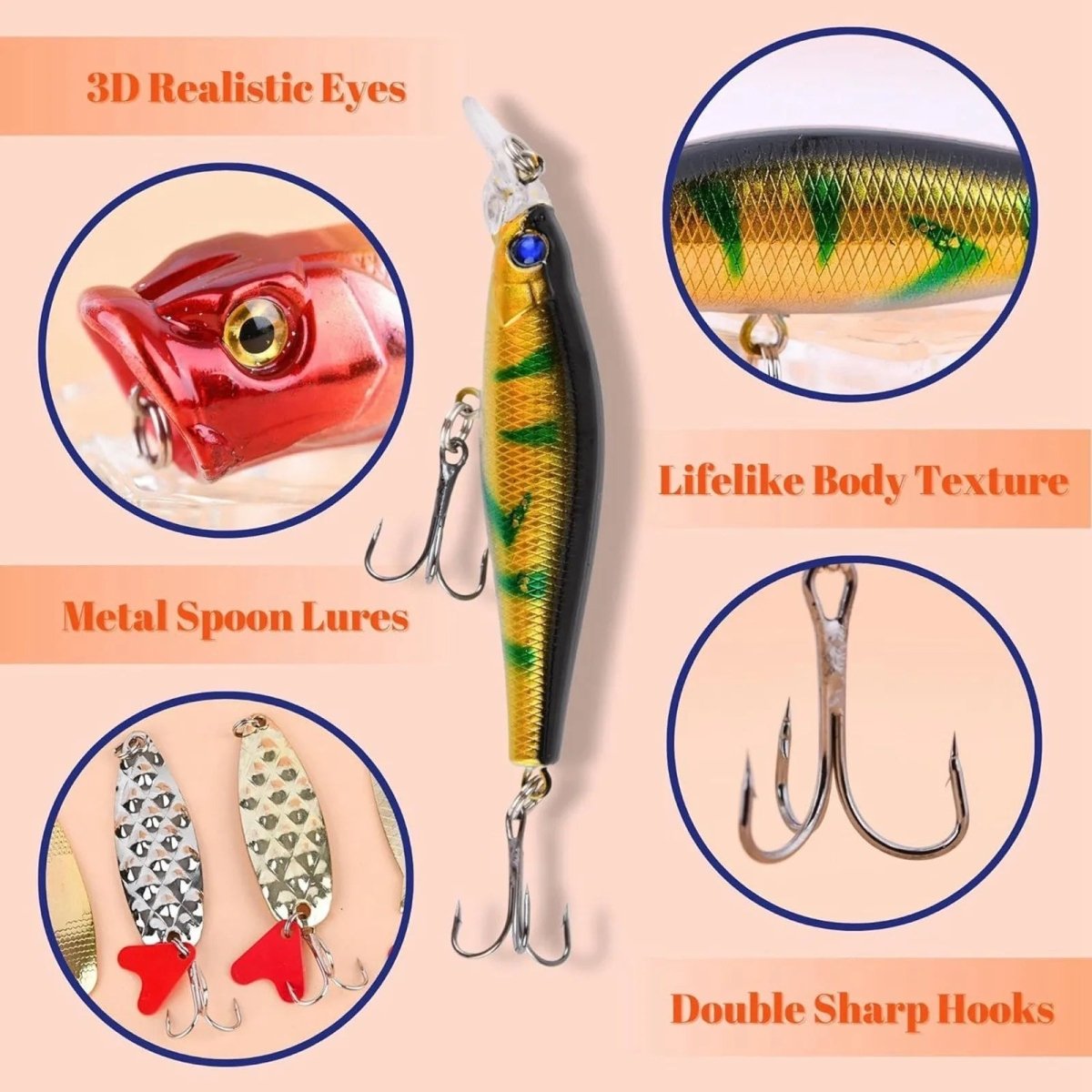 24-Day Fishing Advent Calendar with Premium Baits and Tools