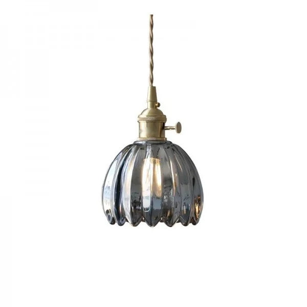 Floral Glass Pendant Light - Elegant Style - Single Light - Copper Fixtures - Image 9