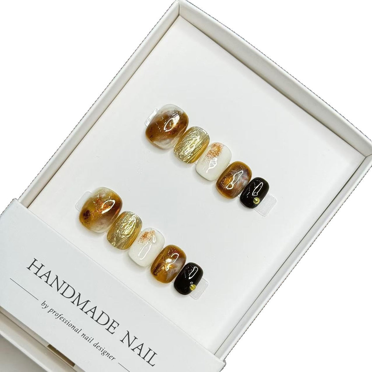 Handmade Gel Press-On Nail Set with Unique Texture