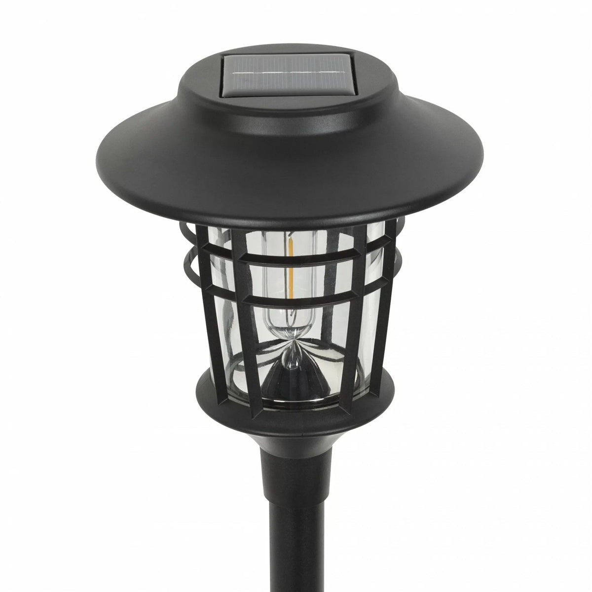 Modern Black Plastic Solar Garden Light - Flame Effect LED Pathway Light - Image 5