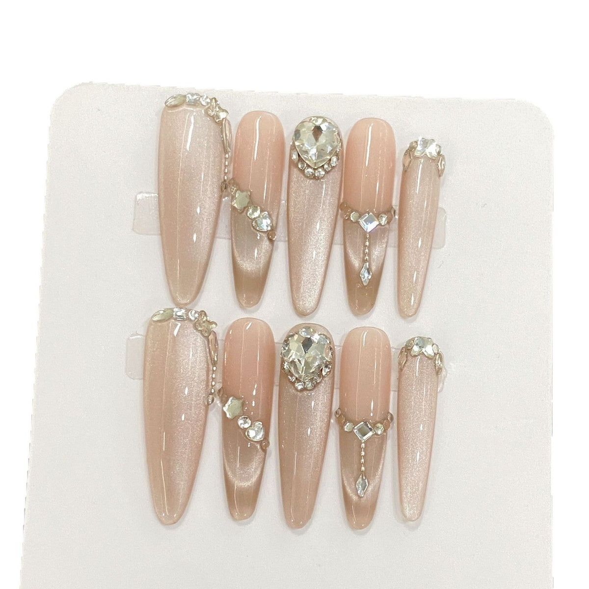 Rhinestone-Embellished Press-On Nail Set