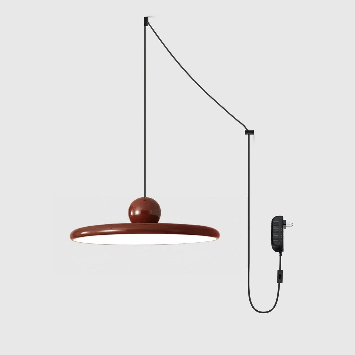 Stylish Disc Pendant Light - Iron & Acrylic - LED Plug-in Modern Lighting - Image 7