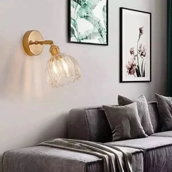 Vintage Tulip Glass Wall Sconce Light