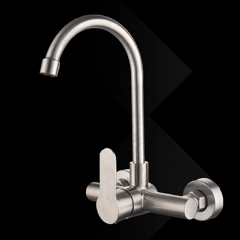 Wall-Mounted Kitchen Faucet with Ceramic Valve