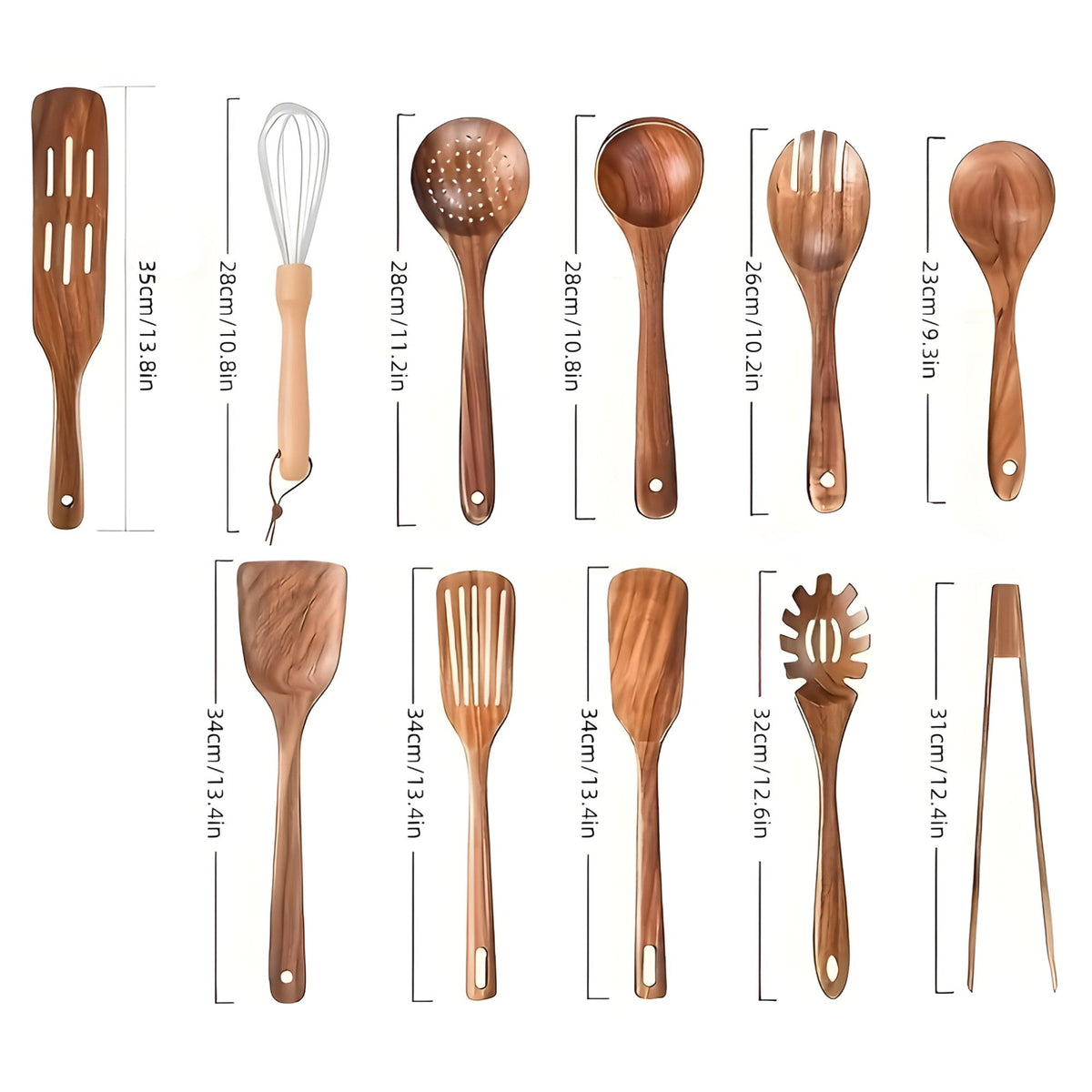 Wooden Kitchen Utensil Set - Acacia Wood - Cooking Tools - Image 4