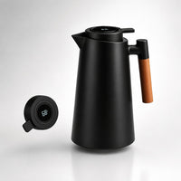 1 Liter Thermal Coffee Carafe with Temperature Display - Keeps Coffee & Tea Hot for Hours