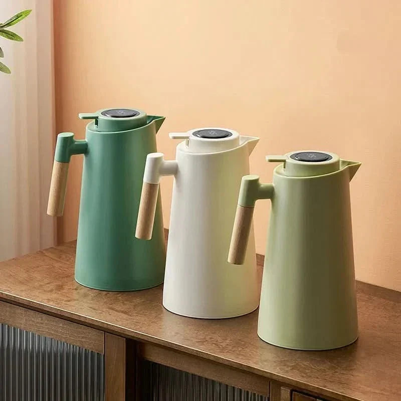 1 Liter Thermal Coffee Carafe with Temperature Display - Keeps Coffee & Tea Hot for Hours