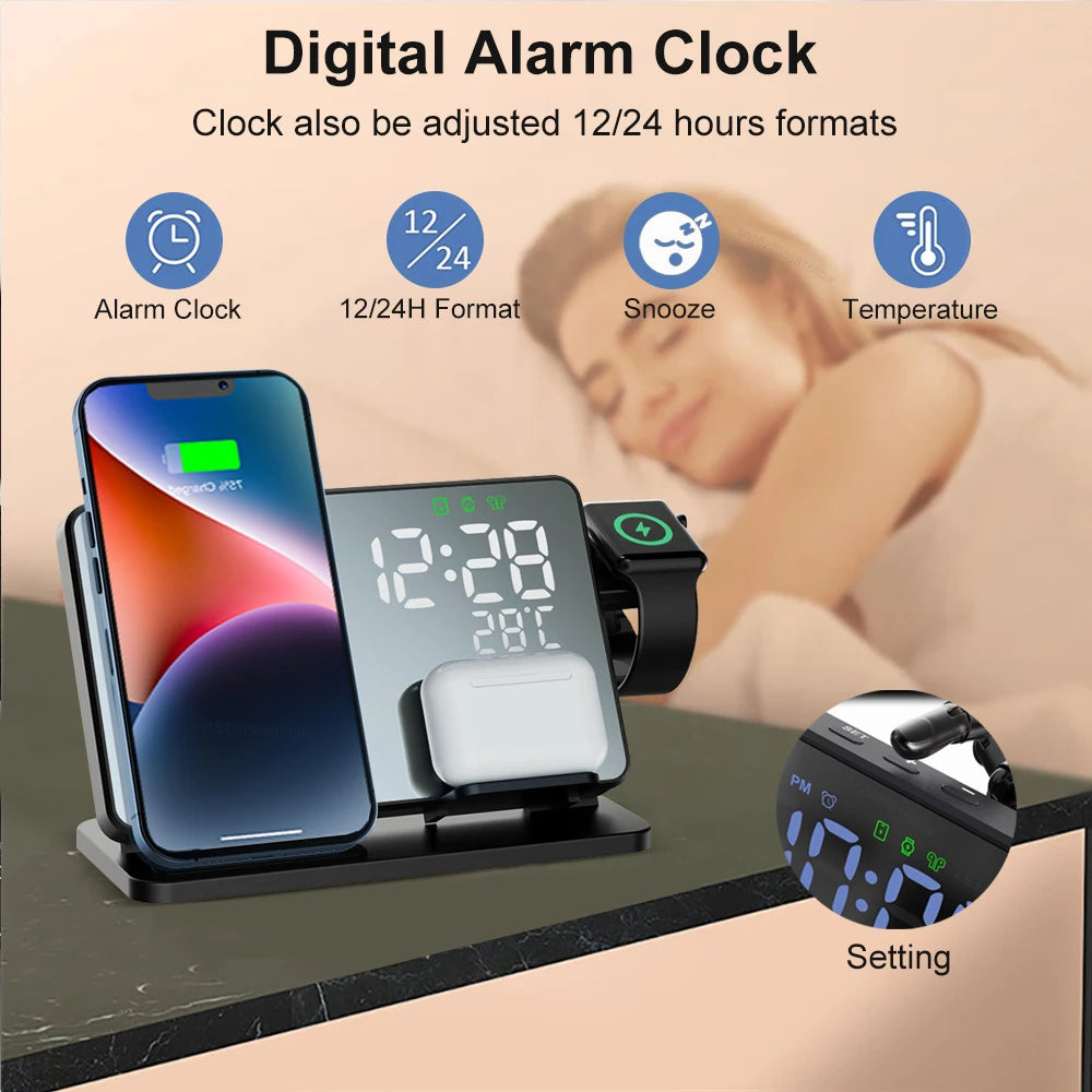 3-In-1 Fast Charging Station | Premium Wireless Fast Charging Docking ...