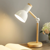 Adjustable Table Lamp - Wood and Metal - Modern Style LED Desk Light
