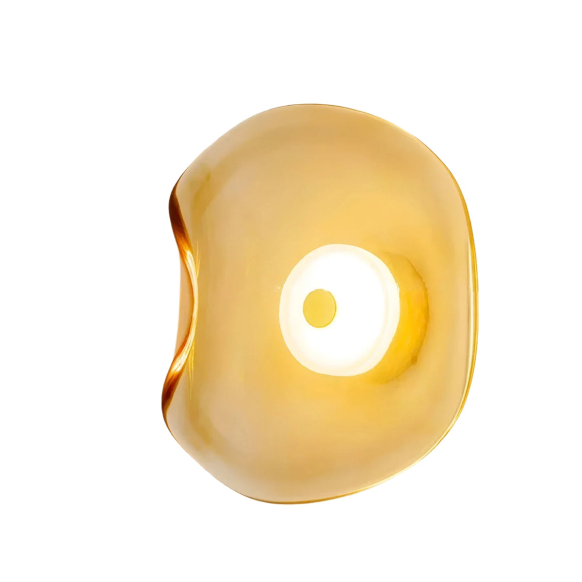Amber Glass Wall Lamp - Minimalist LED Wall Sconce - Modern Japandi Lighting - Image 1