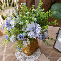 Artificial Floral Arrangement in a Woven Basket