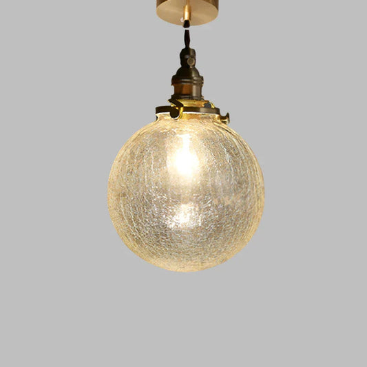 Artisan Glass Pendant Light - Copper Accent - Vintage Style - Single Light - Image 6