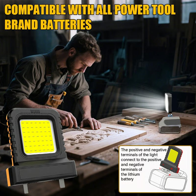 Battery-Compatible COB LED Work Floodlight for DIY & Outdoor