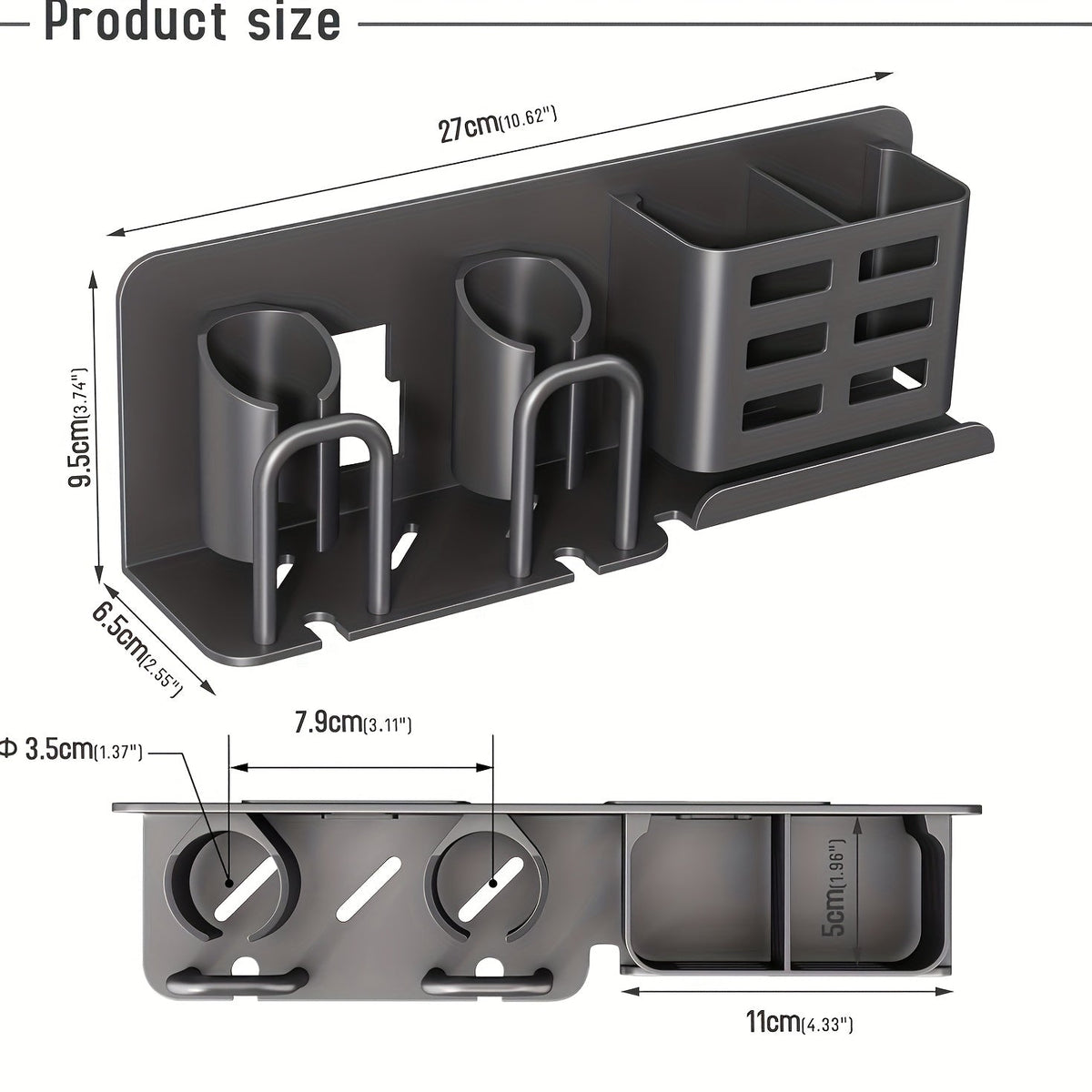 Bella | BristleHub Wall-Mounted Electric Toothbrush Holder – Aluminium Bathroom Organiser with Drainage Holes