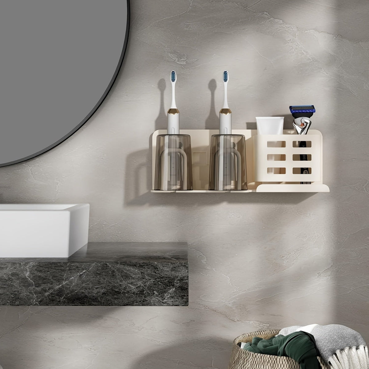Bella | BristleHub Wall-Mounted Electric Toothbrush Holder – Aluminium Bathroom Organiser with Drainage Holes