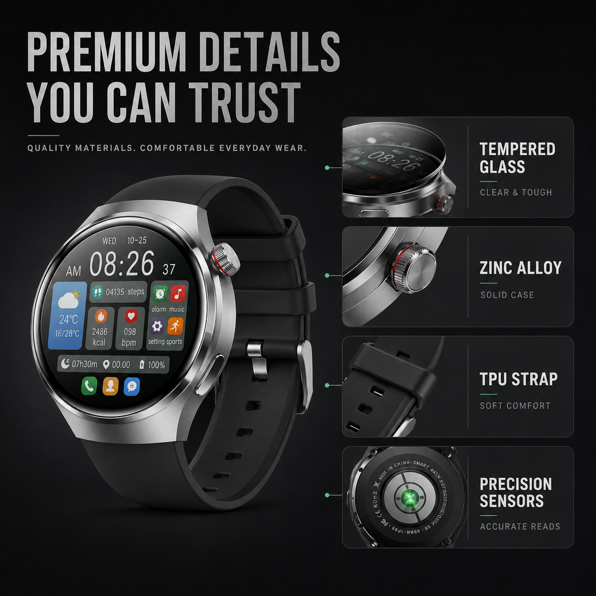 Bella | Health Smartwatch with Blood Pressure Tracker