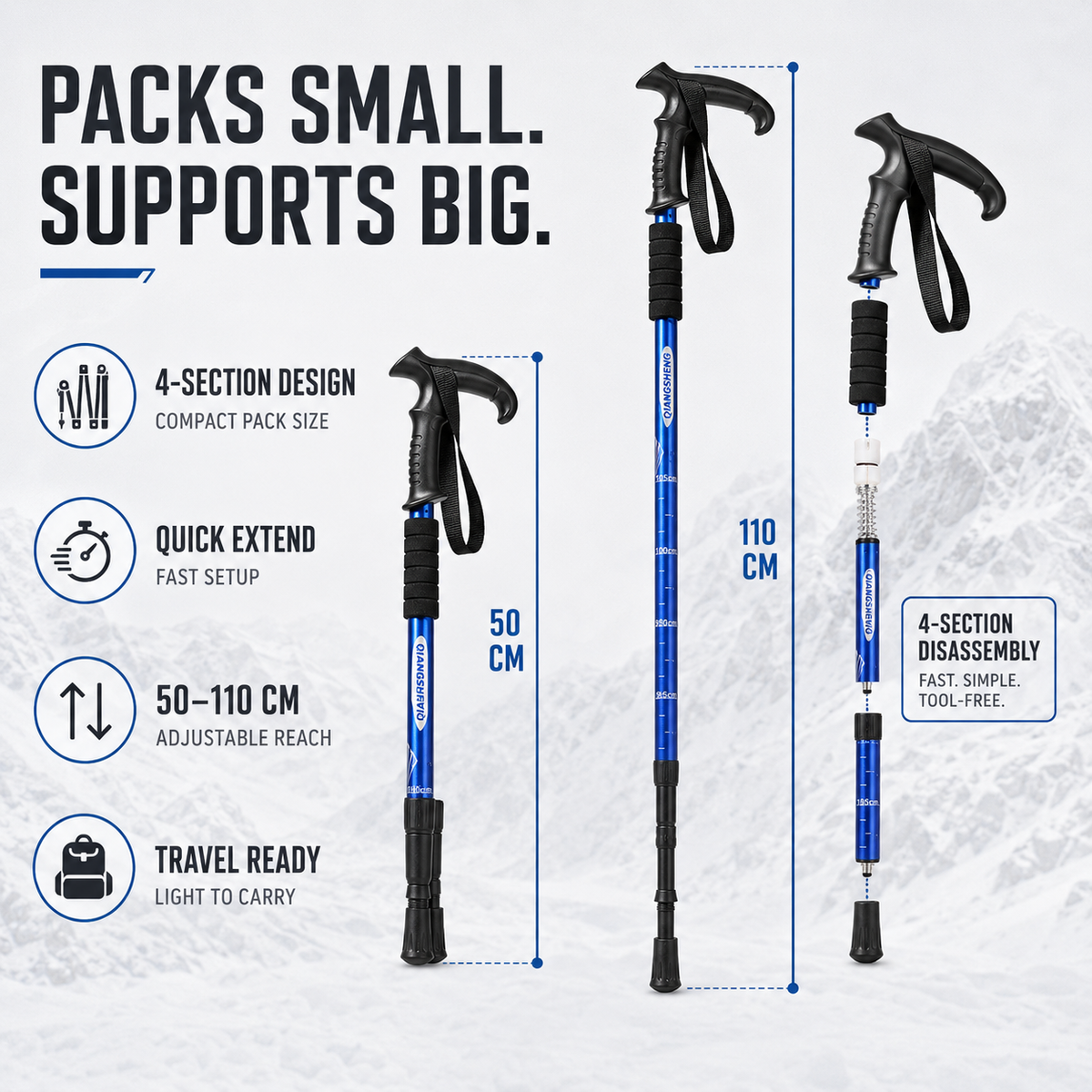 Bella | Trailara Foldable Telescopic Trekking Pole