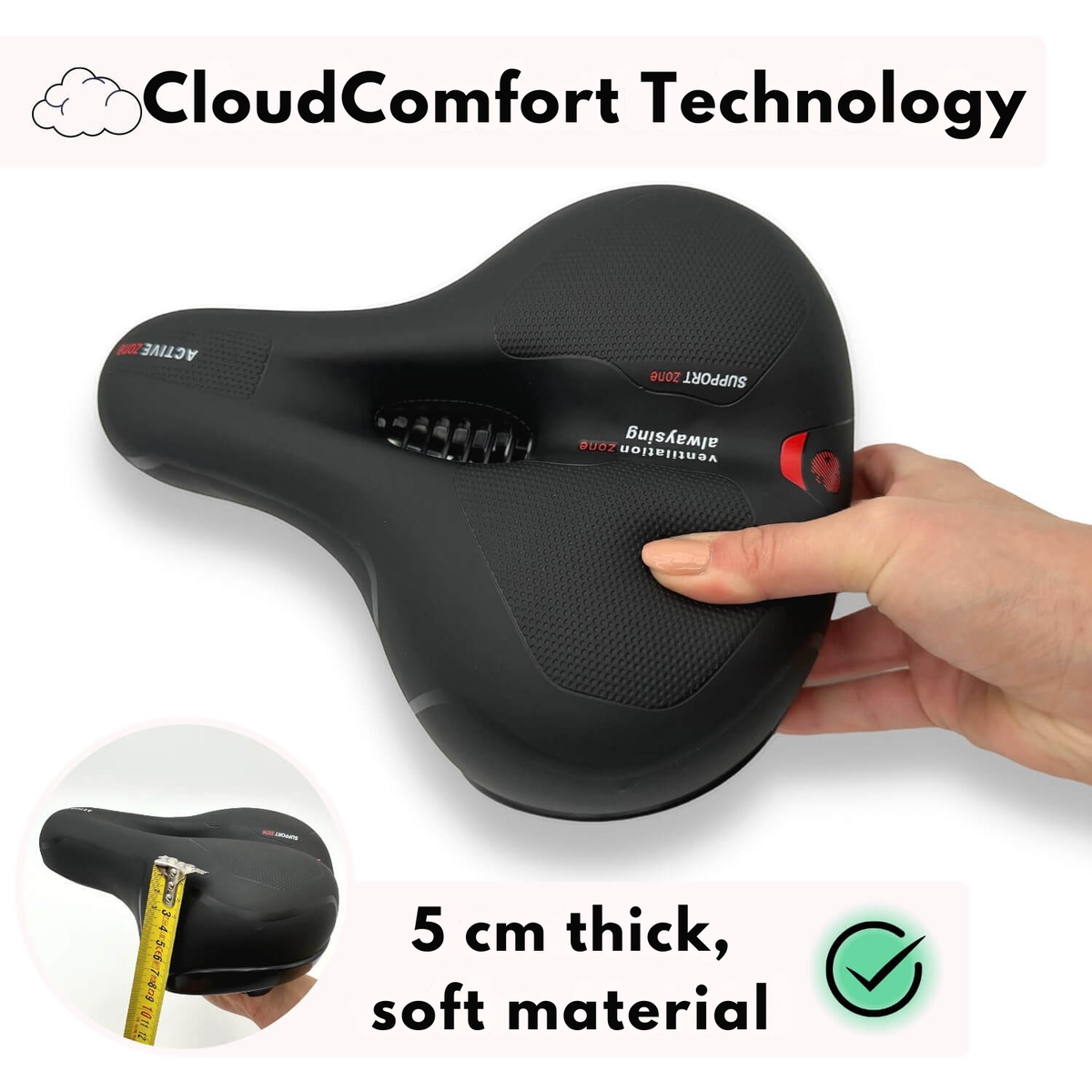Bicycle Saddle | Ergonomic Comfort | Shock-Absorbing | RideRelief