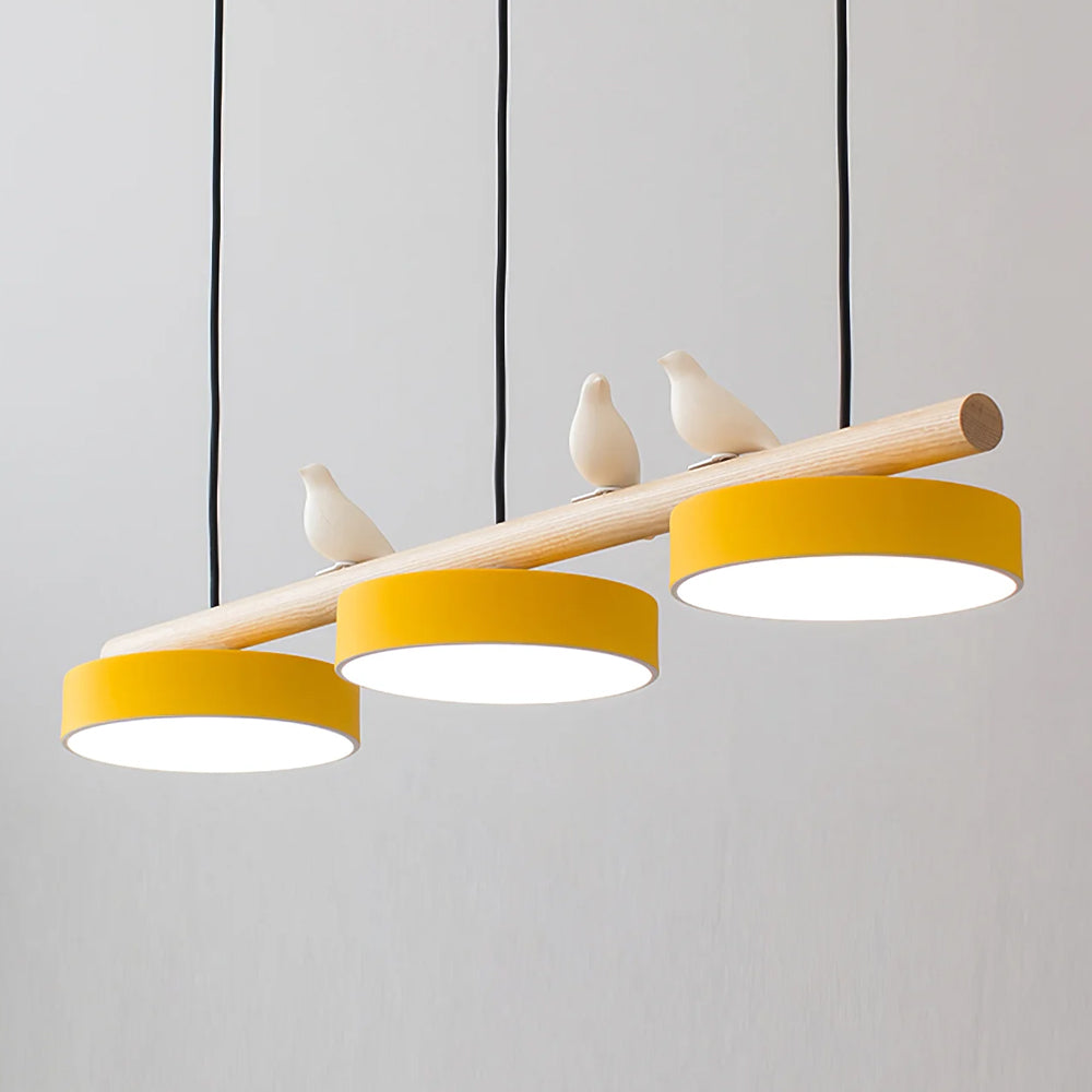 Bird Motif LED Pendant Light - Wooden Bar - Indoor Hanging Lamp - Modern Design - Image 13