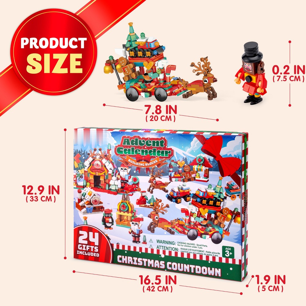 Building Brick Advent Box with Daily Mini Sets and Two Larger Models for Holiday Tables