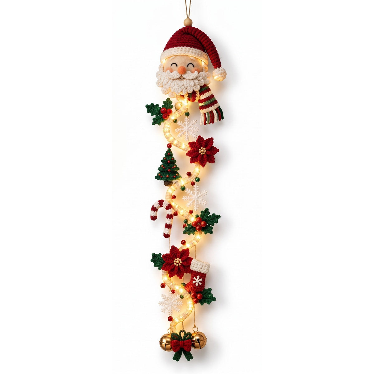 Christmas Decoration - Light-Up Door Hanging with Warm LED Glow