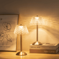 Cordless Table Lamp - Crystal Glass - Touch Control - Hotel Chique Style