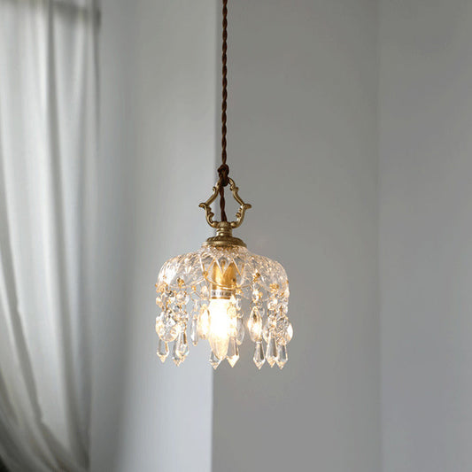 Crystal Pendant Light - Elegant Glass Chandelier - Stylish Floral Ceiling Light Fixture - Image 1