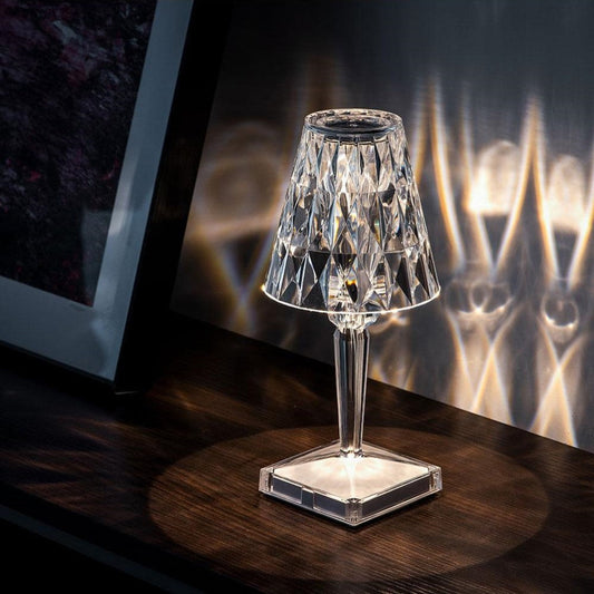 Crystal Rechargeable LED Table Lamp - Minimalist Bedside Lamp - Modern Accent Lighting - Image 1