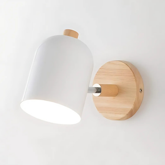 Cylinder Wall Sconce - Wood Accent - Modern Wall Light Fixture - Image 1