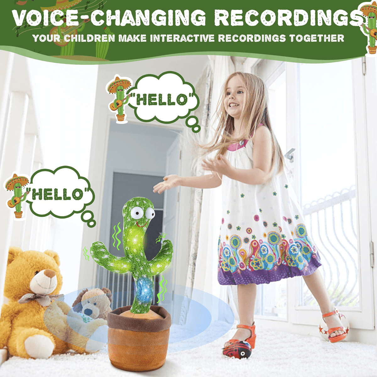 Dancing & Singing Cactus with 120 Songs (Can Also Repeat What You Say)