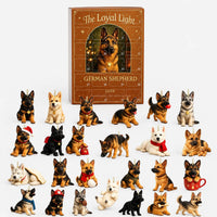 Dog Advent Calendar for Dog Lovers – 24 Acrylic German Shepherd Ornaments for Christmas Tree Decoration