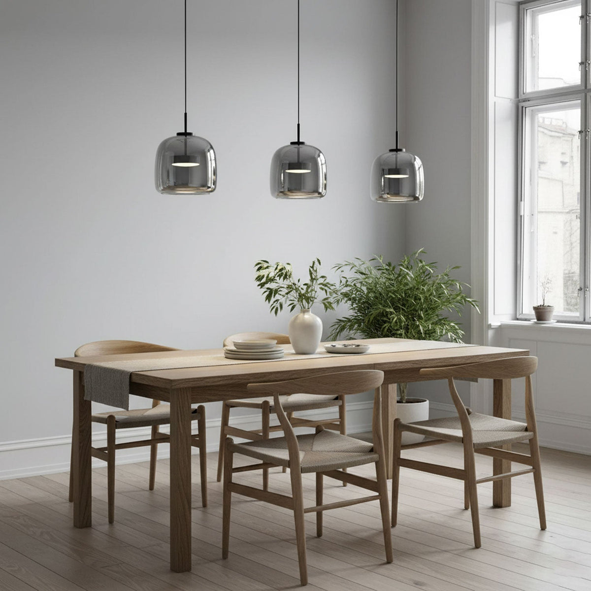 Dome Pendant Light - Smoked Glass - Modern Elegant Lighting - Image 3