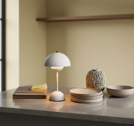 Dome Table Lamp - Iron & Acrylic - Modern Wireless LED Accent Light - Image 1