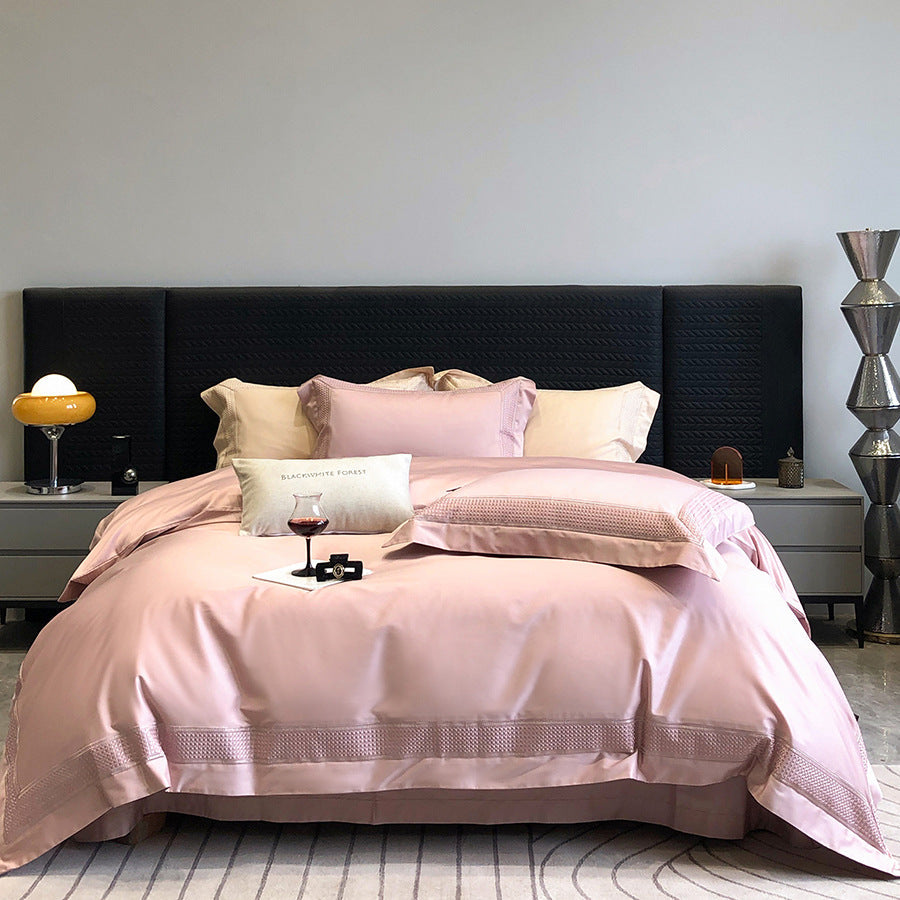 Egyptian Cotton Bedding Set with Fine Woven Border