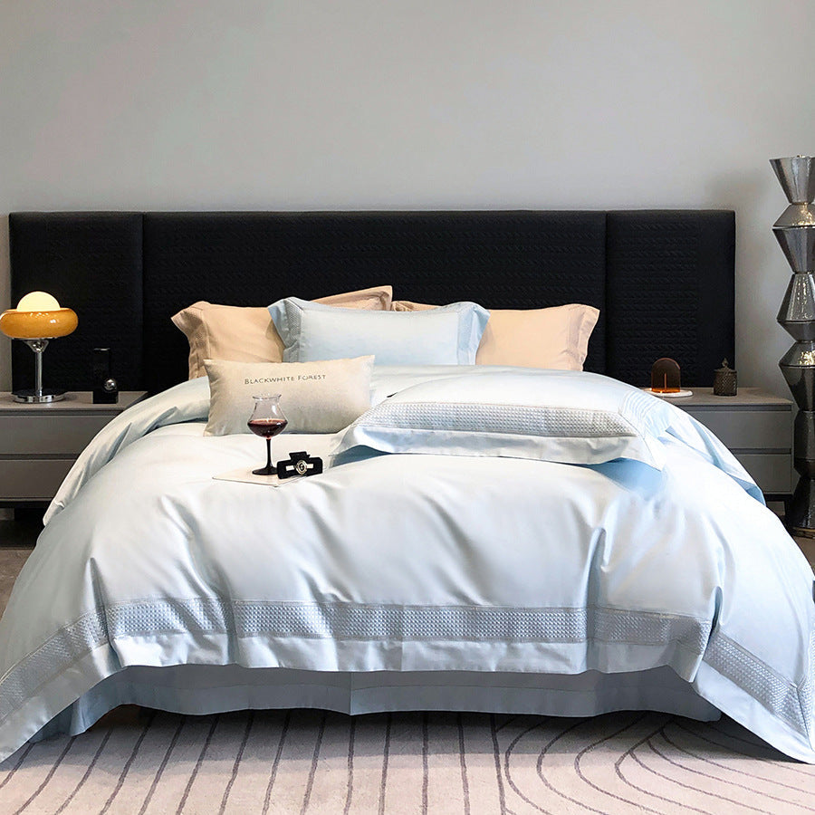 Egyptian Cotton Bedding Set with Fine Woven Border