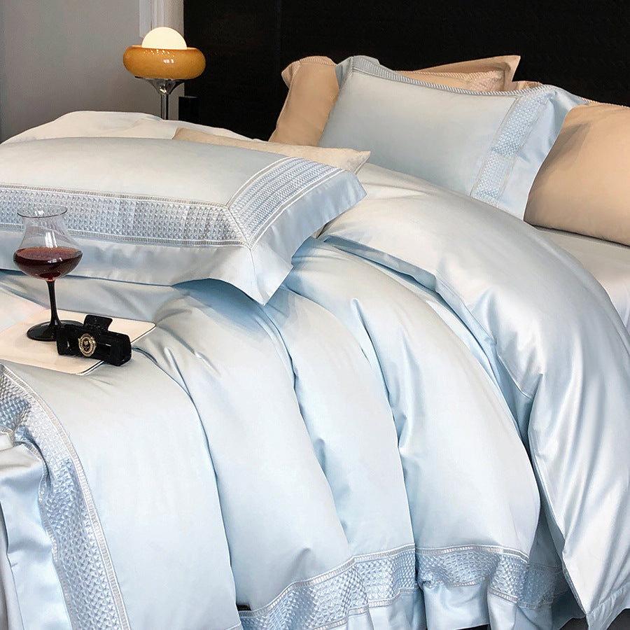 Egyptian Cotton Bedding Set with Fine Woven Border