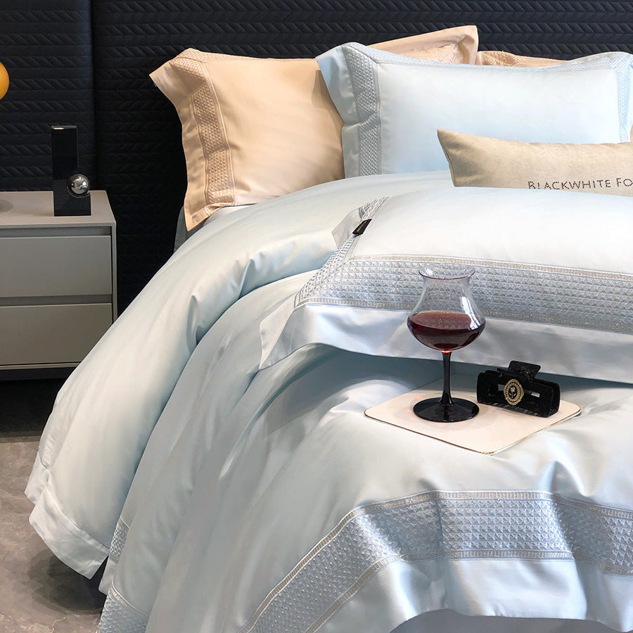 Egyptian Cotton Bedding Set with Fine Woven Border