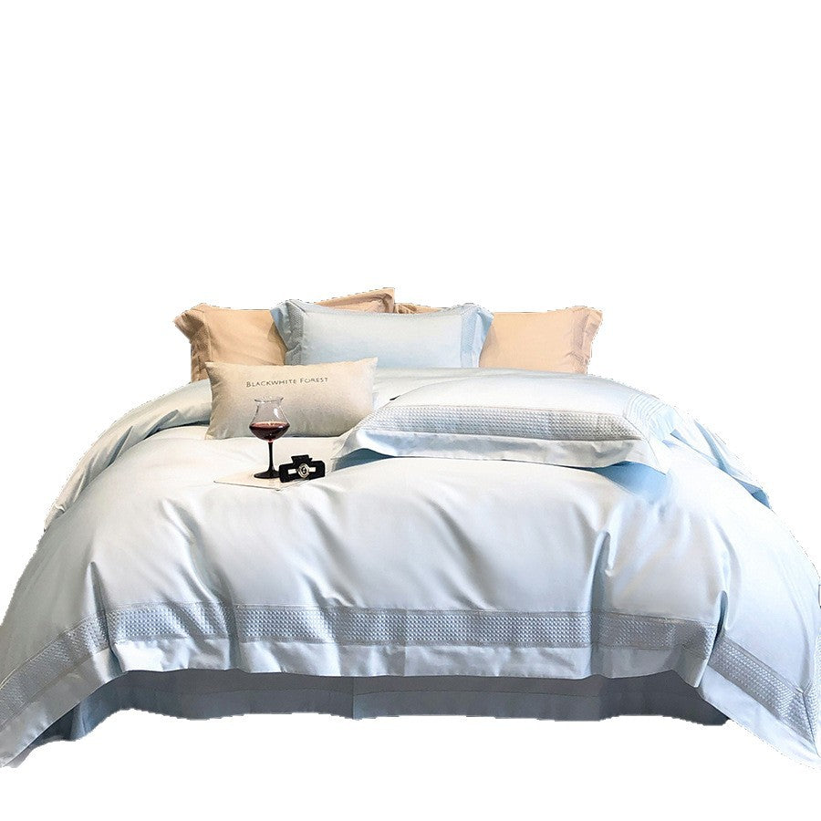 Egyptian Cotton Bedding Set with Fine Woven Border