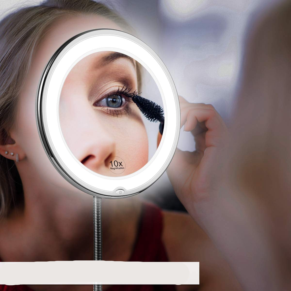 Elegant LED Magnifying Mirror – Adjustable Design with Flexible Gooseneck – Ideal for Precise Makeup and Daily Skincare with Perfect Lighting