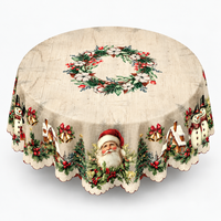 Embossed Christmas Print Tablecloth