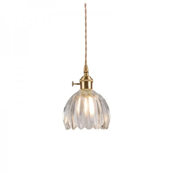 Floral Glass Pendant Light - Elegant Style - Single Light - Copper Fixtures - Image 7