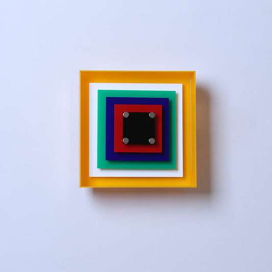 Geometric Acrylic Wall Sconce - Memphis Bauhaus Style LED Wall Lamp - Square Design - Image 1