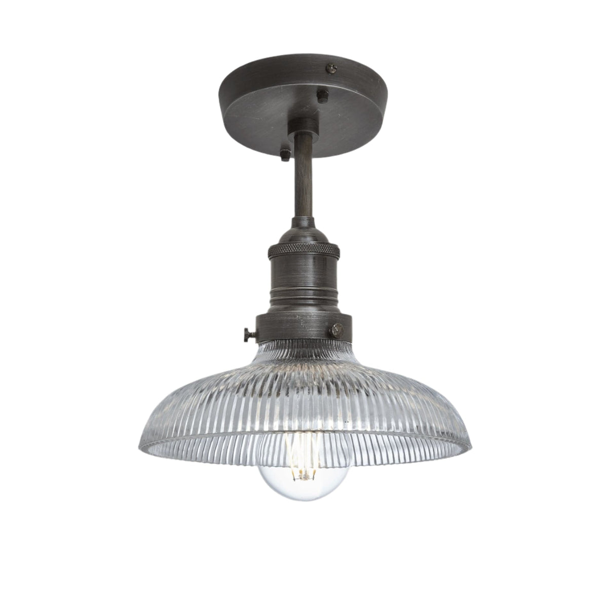 Glass Dome Flush Mount Ceiling Light - 8 Inch - Industrial Style Lighting - Image 5