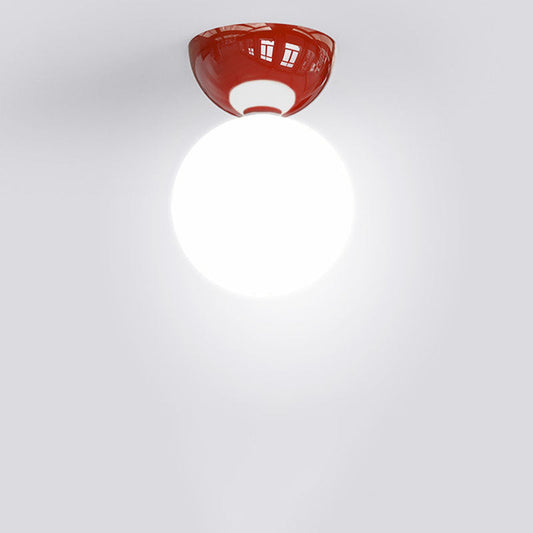 Glass Globe Semi-Flush Mount Ceiling Light - Scandinavian Style - Iron Body - Image 1
