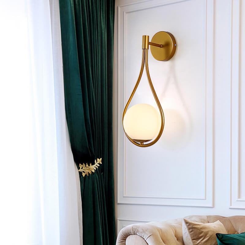 Glass Globe Wall Sconce - Teardrop LED Wall Light - Modern Elegant Style - Image 1