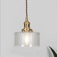 Glass Pendant Light - Brass Accents - Stylish Japanese Design