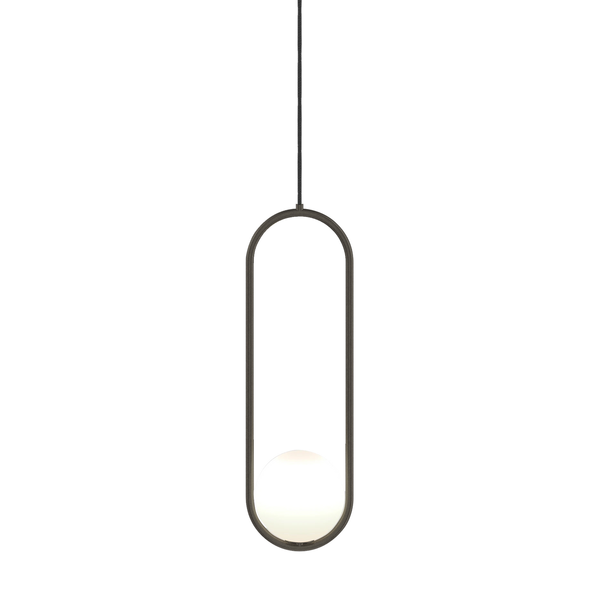 Globe Pendant Light - Brass or Black Metal Frame - Modern Industrial Hanging Lamp - Image 7