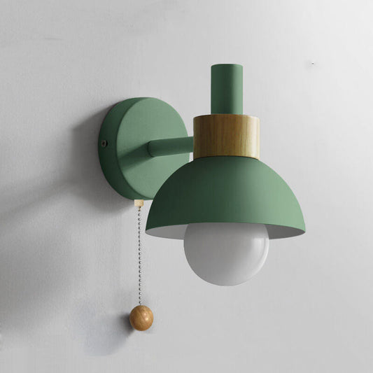 Globe Wall Sconce - Wood and Metal Accent Light - Modern Style - Image 2