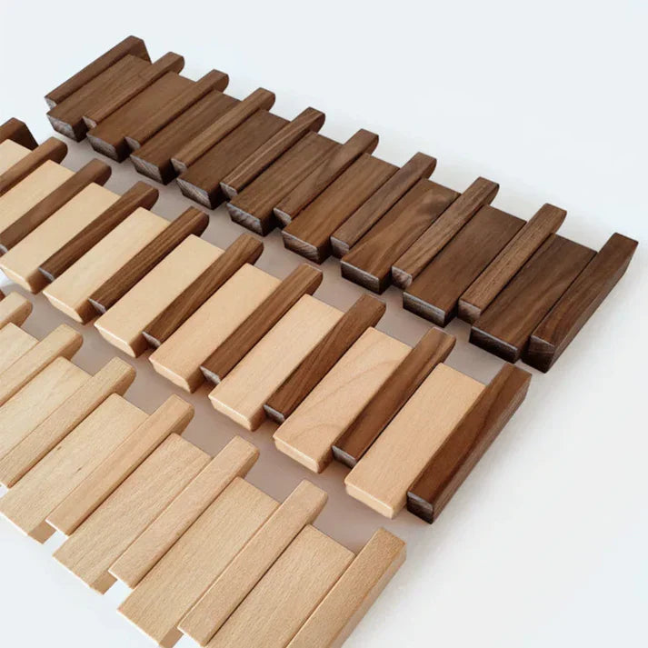 HarmonyCoat Wooden Piano Coat Rack – Stylish Wall Decor & Practical Storage Organizer