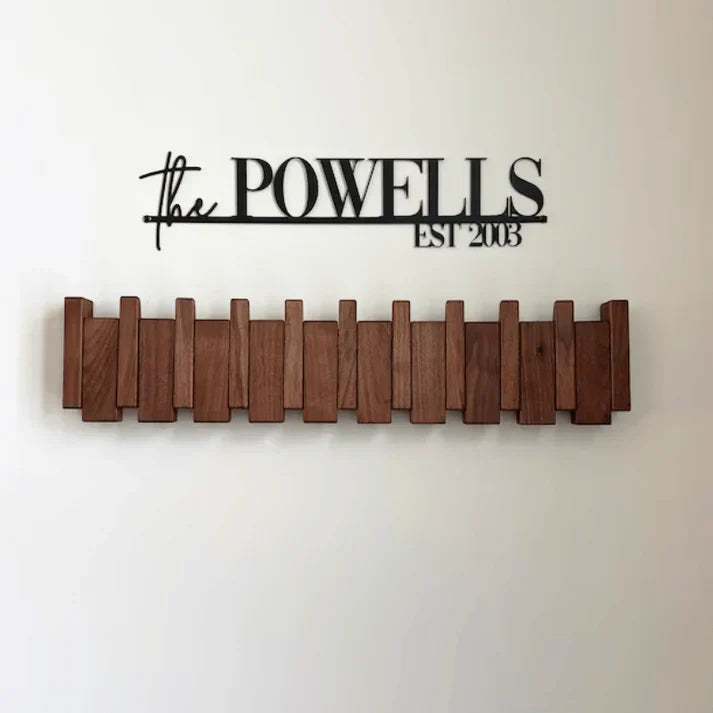 HarmonyCoat Wooden Piano Coat Rack – Stylish Wall Decor & Practical Storage Organizer